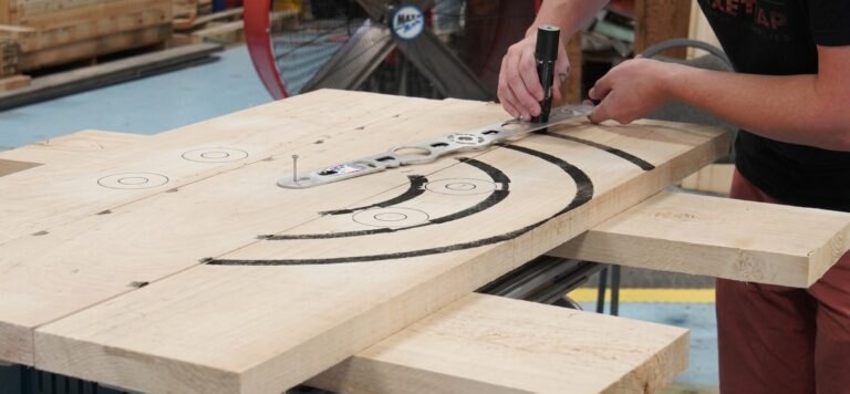 Marking a regulation target board built from lumber