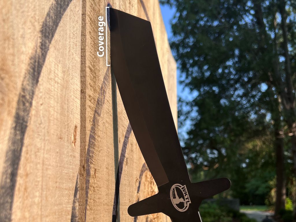 WKTL Competition Throwing Knife in targer